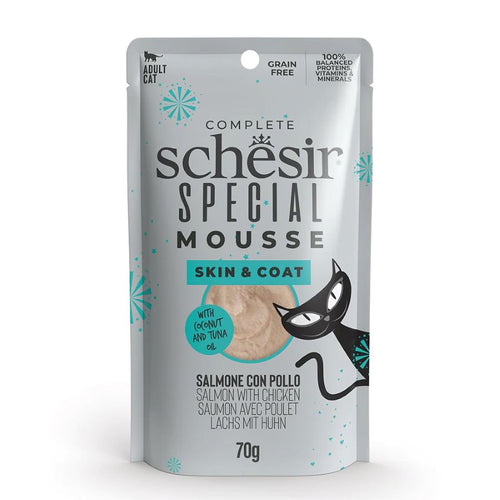 SCHESIR Special Need Mousse Skin&Coat, losos s piletinom, bez zitarica, 70g