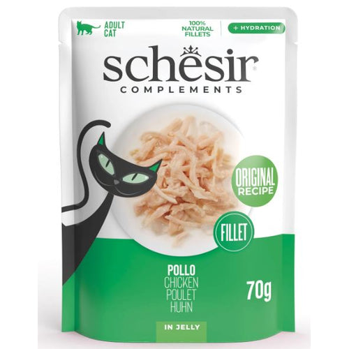 SCHESIR Vrecica za macke, Pileci file u zeleu, 70g