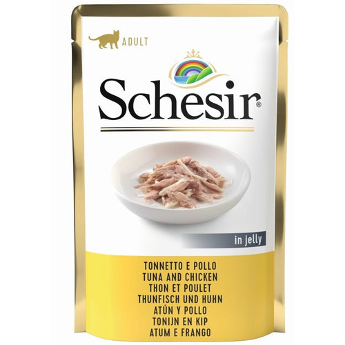 SCHESIR Vrecica za macke, Tuna i piletina u zeleu, 85g