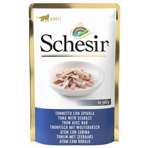 SCHESIR Vrecica za macke, Tuna s brancinom u zeleu, 85g