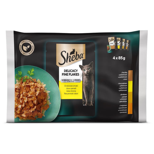 SHEBA Delicacy Multipack, Izbor peradi u zeleu, 4x85g