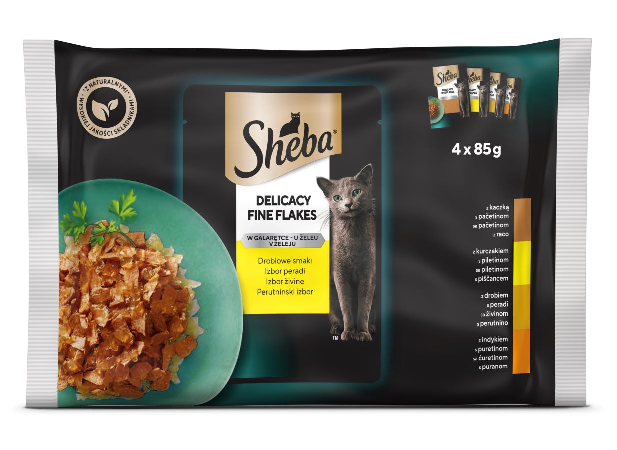 SHEBA Delicacy Multipack, Izbor peradi u zeleu, 4x85g