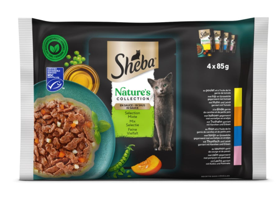 SHEBA Nature, mijesani izbor u umaku, 4x85g