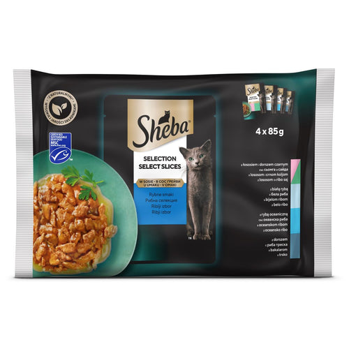 SHEBA Selection Multipack, Izbor ribe u umaku, 4x85g