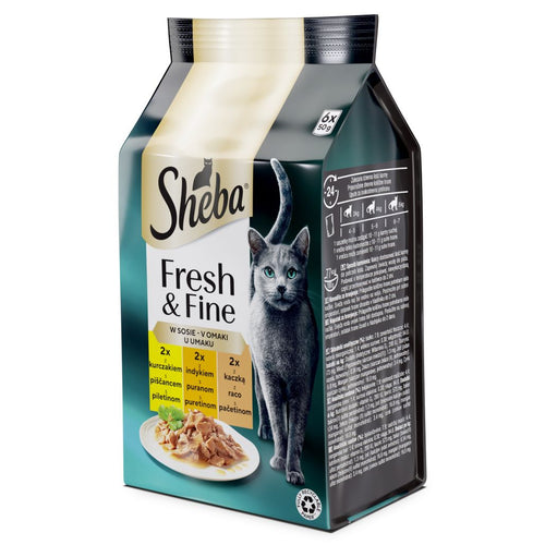 SHEBA Vrecice za macke Fresh&Fine, s peradi u umaku, 6x50g