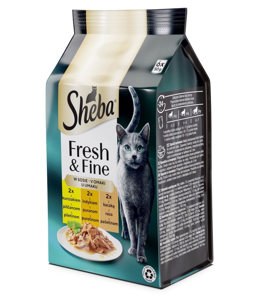 SHEBA Vrecice za macke Fresh&Fine, s peradi u umaku, 6x50g