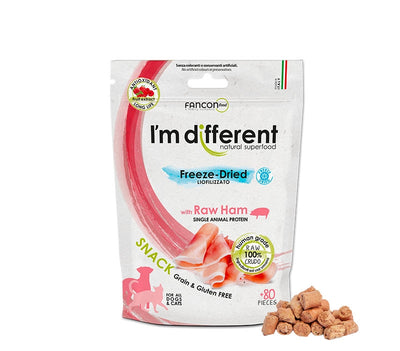 I'M DIFFERENT Freeze Dried, monoprotein svinjetina/sunka, GF poslastica, 40g