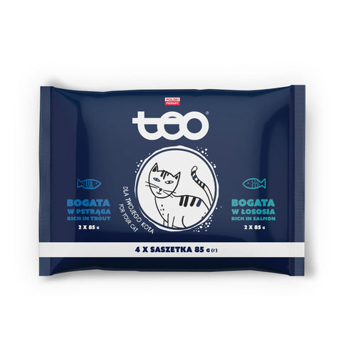 TEO Cat multipak, 2x s lososom 2x s pastrvom, 4x85g