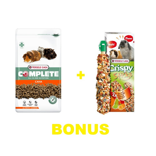 VERSELE-LAGA Cavia Complete, za zamorcice, peleti, 3kg+Crispy Sticks 2kom BONUS