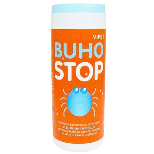 VIPET Buhostop prah za suzbijanje usi, buha, krpelja kod pasa, macaka, 80g 