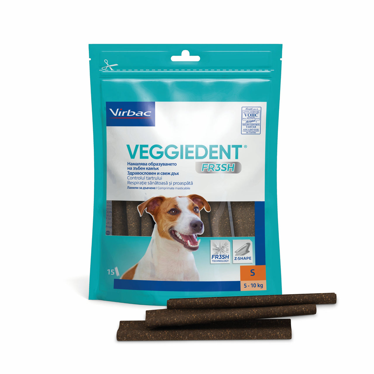 VIRBAC VEGGIEDENT Fr3sh S dentalna poslastica, za pse 5-15kg, 15kom