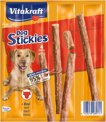 VITAKRAFT Dog Stickies, s govedinom, poslastica za pse, 4x11g