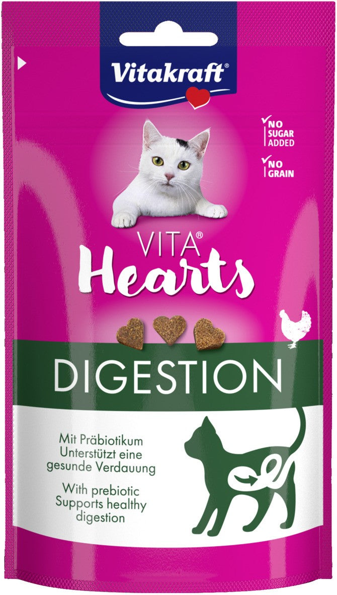 VITAKRAFT Vita Hearts Digestion, poslastice za macke s piletinom, 40g