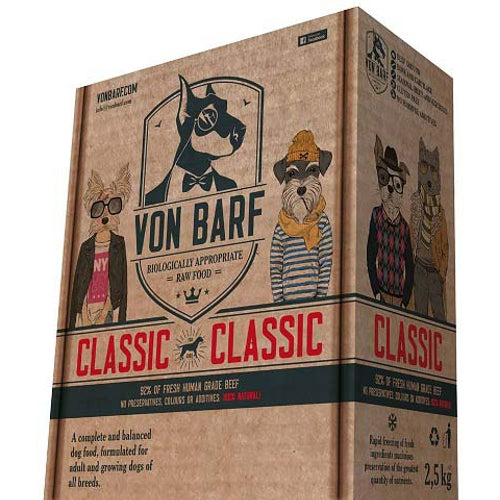 Von BARF Classic, sirova zamrznuta hrana za pse, 10x250g