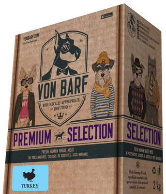 Von BARF Premium Selection, puretina, sirova zamrznuta hrana za pse, 8x250g