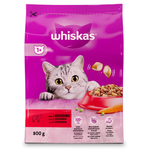 WHISKAS 1+ Govedina, 800g
