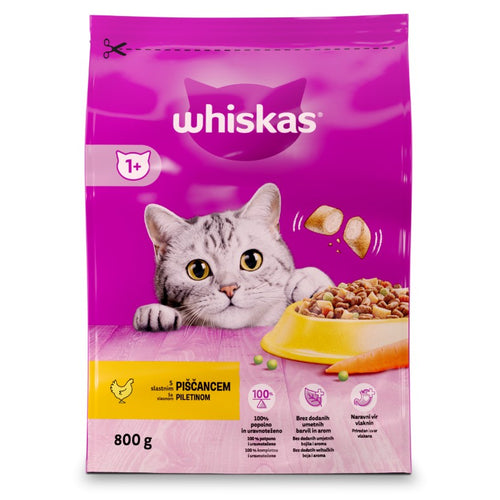 WHISKAS 1+ Piletina, 800g