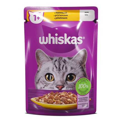 WHISKAS Vrecica Piletina u zeleu, 1+ 85g