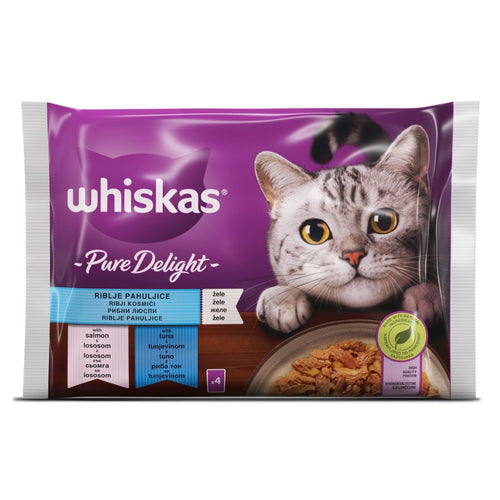 WHISKAS Vrecica Pure Delight izbor ribe 4x85g