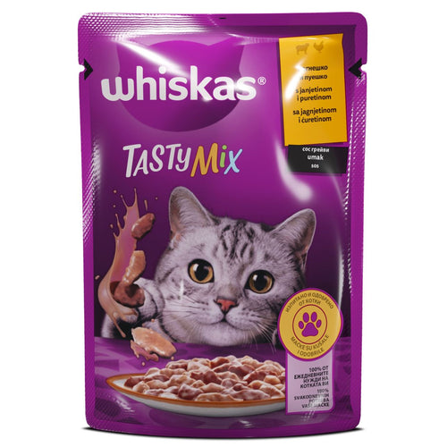 WHISKAS Vrecica Tasty Mix, s janjetinom i puretinom, 85g
