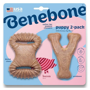 BENEBONE Igracka za pse PUPPY Dental Chew/Wishbone, aroma slanine