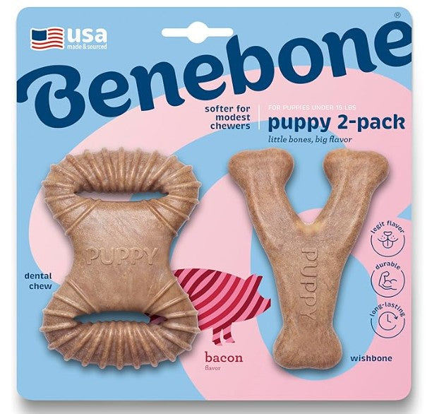 BENEBONE Igracka za pse PUPPY Dental Chew/Wishbone, aroma slanine