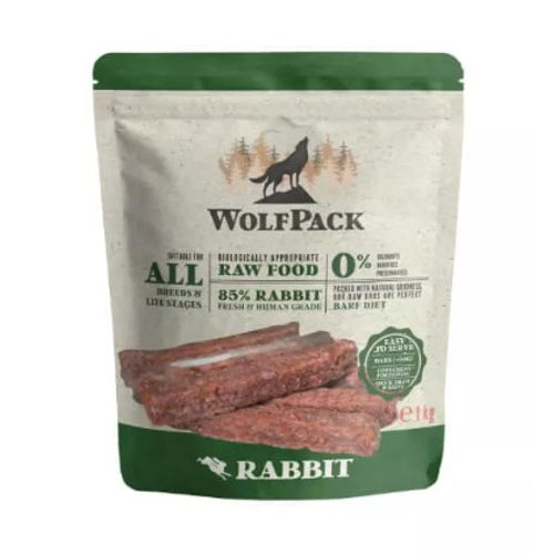 WOLFPACK BARF Plocice kunicevina, sirova zamrznuta hrana za pse, 1kg