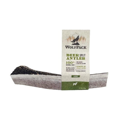 WOLFPACK Jelenji rog rezani L, 100% prirodna zvakalica, 81g-120g