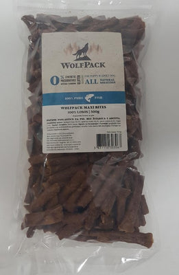 WOLFPACK Maxi bites, 100% losos, peceno meso, bez zitarica, 500g