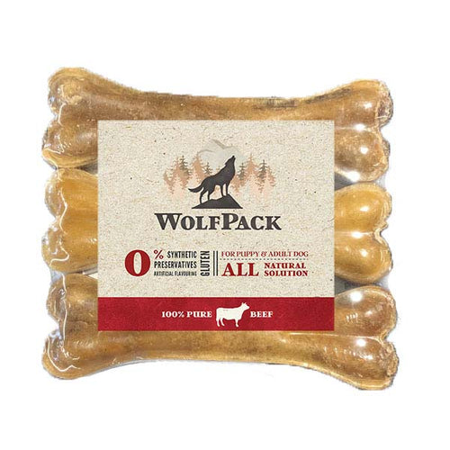 WOLFPACK Presana kost, goveđa koza punjena tripicama, 10cm, 3 komada