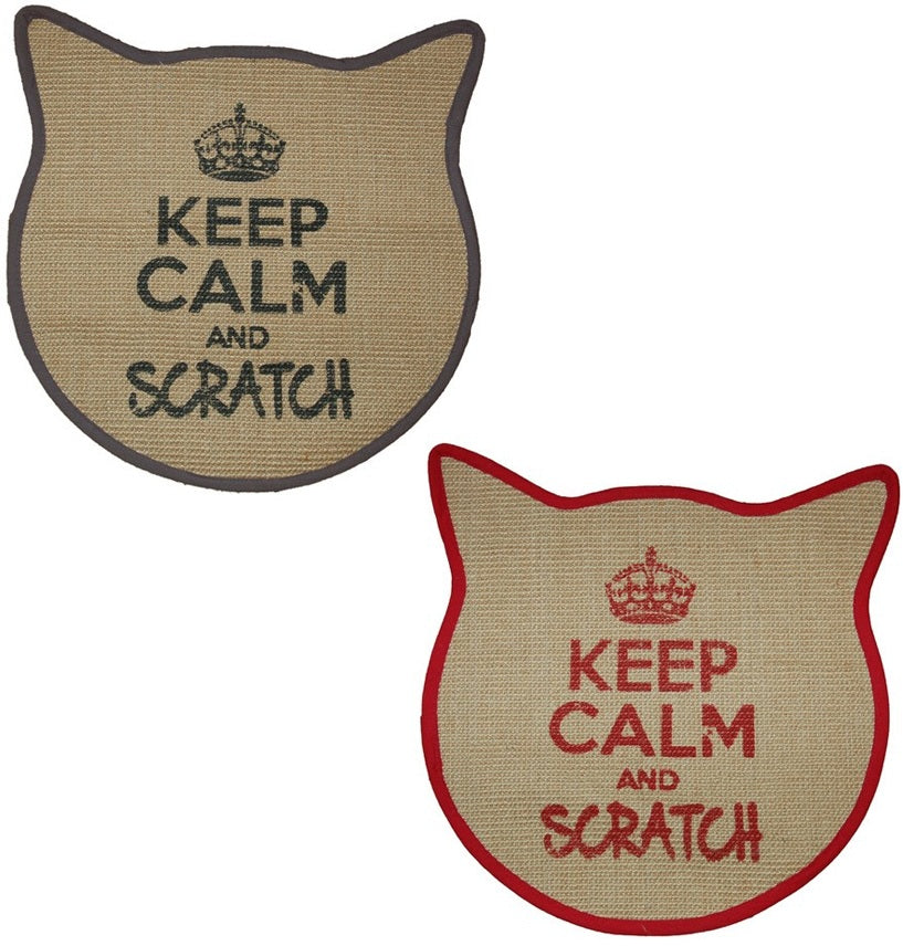 WOUAPY Keep Calm prostirka za grebanje, oblik macje glave, 43x43cm