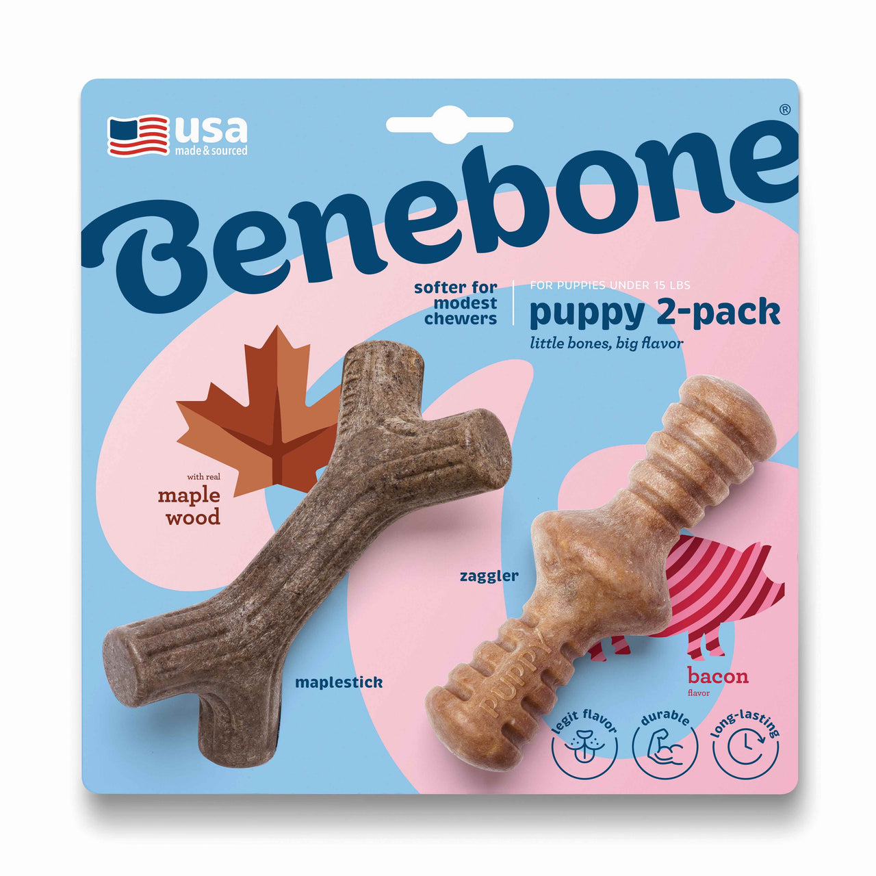BENEBONE Igracka za pse PUPPY Maplestick/Zaggler, aroma javora i svinjetine
